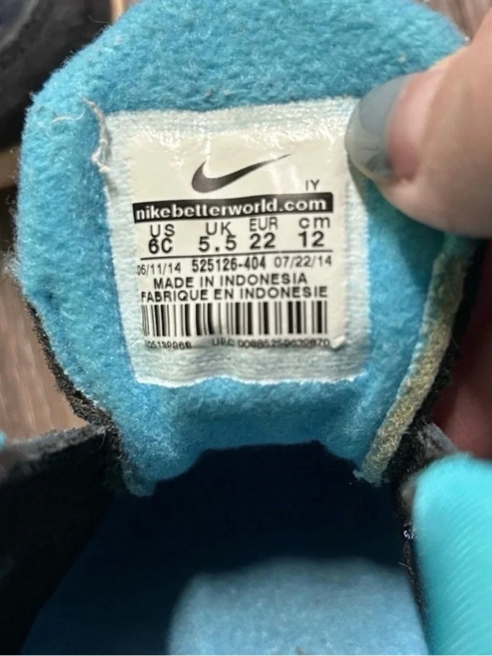 Toddler Boy Navy Blue Nike Sneakers Easy Off & On Size 6